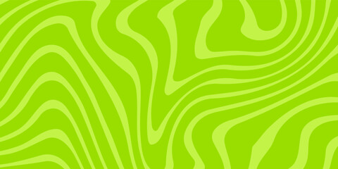 Abstract green background with hypnotic wavy lines pattern. Fresh and natural background