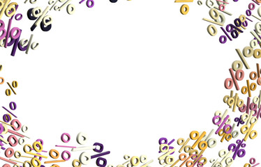 3d Sales icons floating in the air 3D rendering