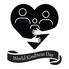 Kindness, compassion and love concept family, heart, hug icon vector illustration for charity, care, support, health, wellness, unity, togetherness.