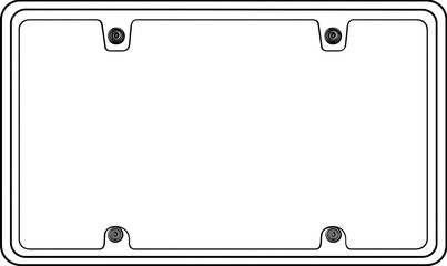 Blank white license plate frame