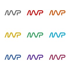 MVP Most Valuable Player icon isolated on white background. Set icons colorful