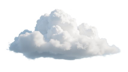 Fluffy white cloud with soft edges, floating in clear sky, creating serene and peaceful atmosphere