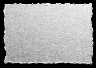 Blank, textured paper sheet with torn edges