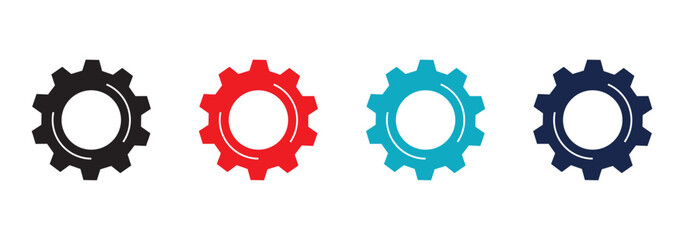 Gears icon set. Setting gears icon. Collection of mechanical cogwheels. Simple Gear wheel collection. Gear icons. Vector illustration with cogwheels sign set.
