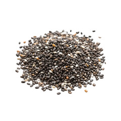 Close-up of a Pile of Chia Seeds on Black Background