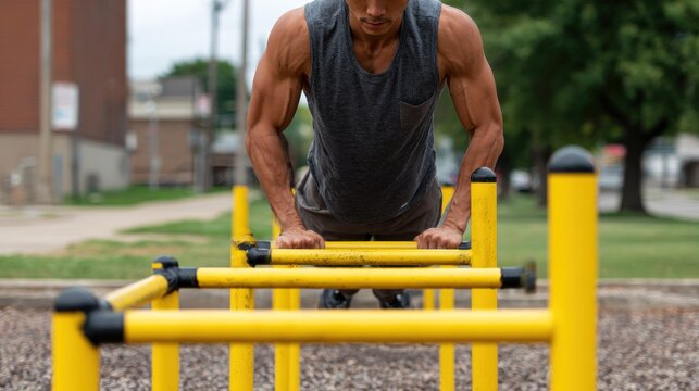 Man doing push-ups outdoors (4)