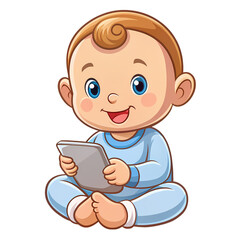 A Curious Little One Baby Exploring a Tablet