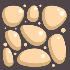 Smooth beige pebbles creating a seamless pattern, ideal for backgrounds, textures, and decorative designs