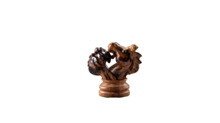 Chess Horse: A meticulously crafted chess horse piece, symbolizing strategy and power in the timeless game of chess, showcasing its intricate wooden texture and design.