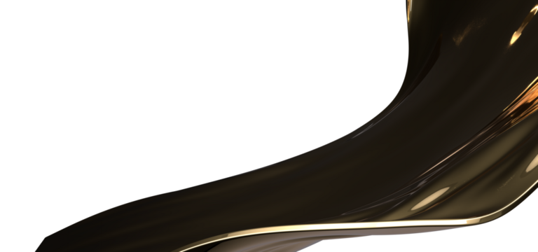 Fluid Metallic Fabric: Abstract 3D Gold Cloth Illustration for Dynamic Designs