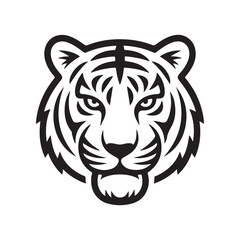 White tiger head vector illustration of a wild feline logo design