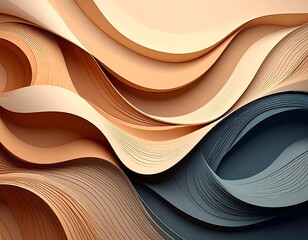 Subtle Waves of Warm and Cool Tones: An Abstract Design Illustration