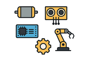Fototapeta premium Modern components of robotics and electronics showcase advanced technology in a clean design