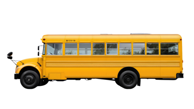 School Bus Silhouette: A vivid yellow school bus, a symbol of education, meticulously captured in a perfectly lit shot. Highlighting transportation