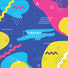 Abstract Modern Art with Bold Colors and Vibrant Geometric Shapes