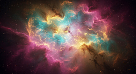 Massive Cosmic Storm in Vibrant Nebula