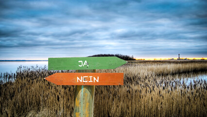 Signposts the direct way to Yes versus No