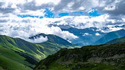 mountain landscape with clouds