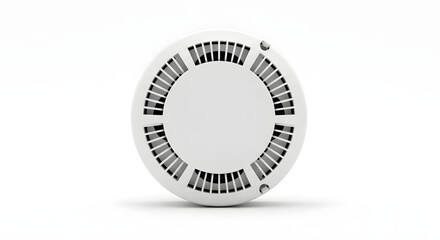 White round smoke detector front view