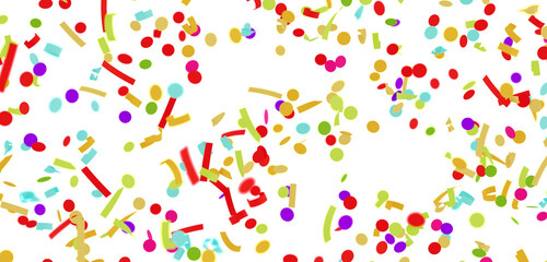 Obraz premium Joyful celebration background with colorful confetti falling on white. Perfect for party invitations, banners, and more.
