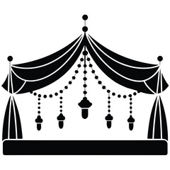 Event planner element isolated ballroom decor on white background