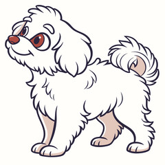 Cute cartoon bichon frise dog isolated on white background