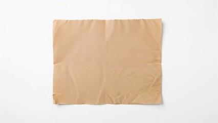 Isolated brown baking parchment paper from above on a white background