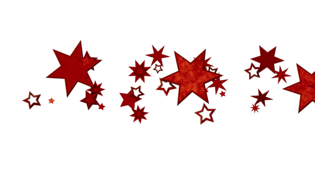 Red star burst design element perfect for festive celebrations, backgrounds, and more.
