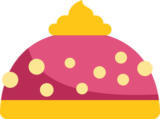 Sweet half sphere dessert with cream topping and dots, perfect for a party or celebration