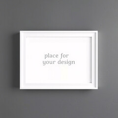 white frame on gray wall