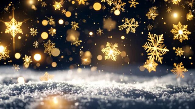 Christmas Theme Snow and Snowflakes Background Animation with Seamless Loop, High Quality Christmas Animation for Holiday Seasons, Extend the duration easily with Seamless Loop 