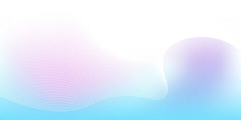 Abstract blue gradient background with shining lines waves. Minimalist background for banner, poster, cover, brochure, flyer, website. Vector