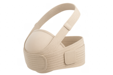 Beige postpartum support band isolated on transparent background