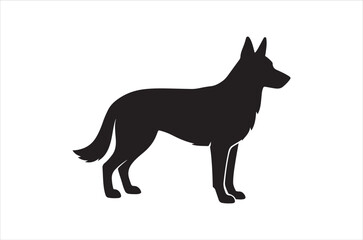 Silhouette of dog, Set of dog cartoon  of different shapes,  Animels vector illustration, Collection of Hand Drawn pet icons on white background.