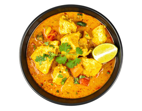 Fresh Indian curry set top view in png no background for decoration. Created using ge