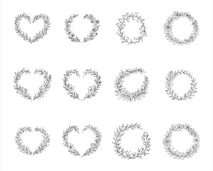 Fototapeta premium Flower wreath svg