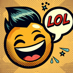 Retro Comic-Style LOL Emoticon