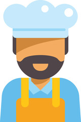Smiling chef with beard wearing a toque and apron, representing restaurant profession