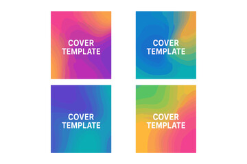 Vibrant gradient cover template backgrounds. Set of modern abstract colorful gradient vector designs for flyer, poster, brochure, social media banner, mobile app, web, and print templates.