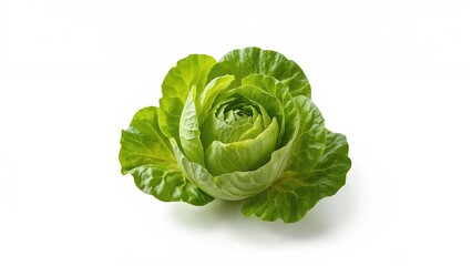 Fototapeta premium Fresh butterhead lettuce for salad on a clean white backdrop