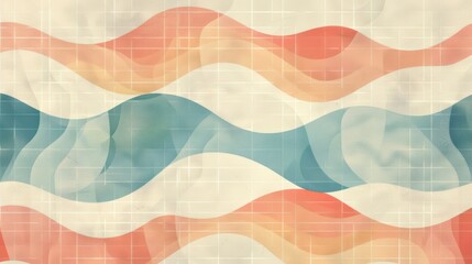 modern pastel wave pattern with subtle grid overlay