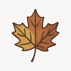 Naklejka premium Autumn leaf illustration with texture.