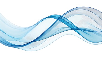 Flowing blue waves abstract design smooth