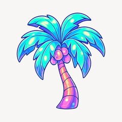 Vibrant tropical palm illustration