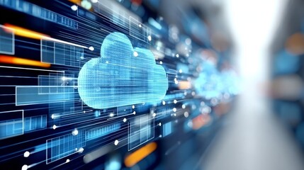 Obraz premium Exploring the Intricacies of Cloud Computing Architecture and Its Role in Digital Data Connectivity