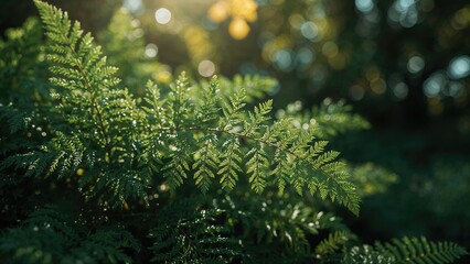 Lush Fern Foliage in Nature