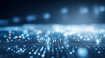 Abstract Futuristic Technology Background with Glowing Dots and Lines, Representing Connectivity, Data Transfer, and Digital Innovation