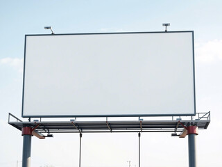mockup blank billboard against blue sky, 3d rendering