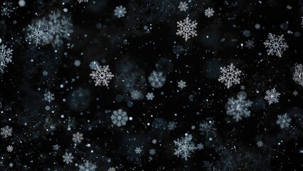 Fototapeta premium Snowfall Captured on a Midnight Canvas