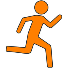 orange running man icon